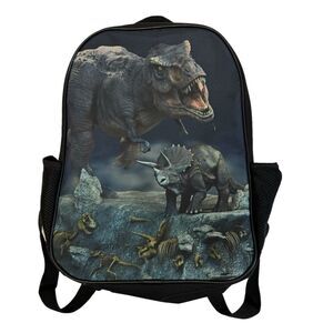 Dinosaur Black Medium Size  Kids  School Backpack